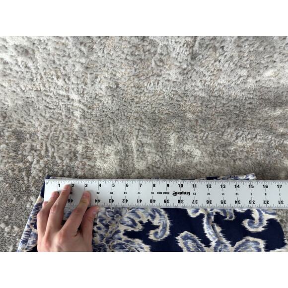 B Moss Size 10 Dark Floral Print Stretch A Line Mini Skirt Black Blue Zip Cotton - Picture 5 of 8